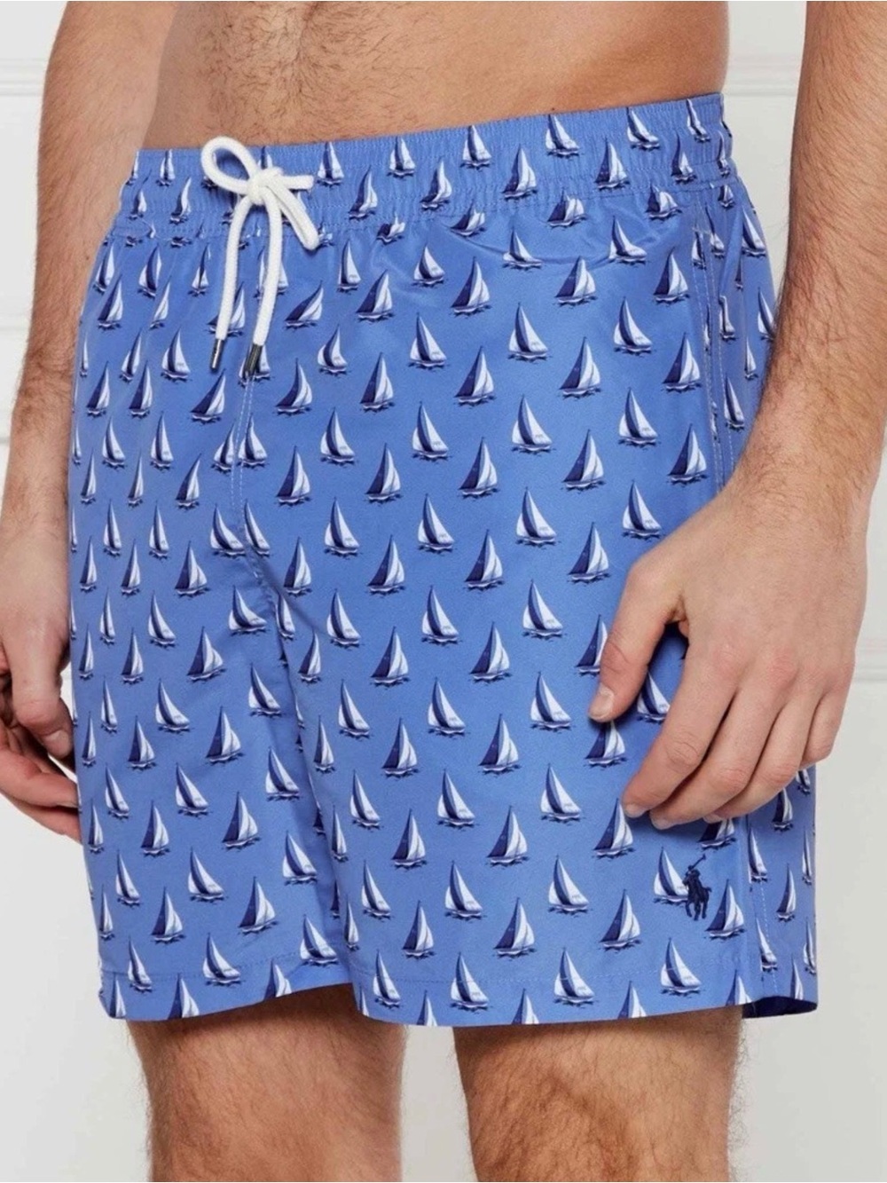 Polo Ralph Lauren Men Traveler Swim Mesh Lining/Pockets 5.75” Shorts Blue Sz XXL